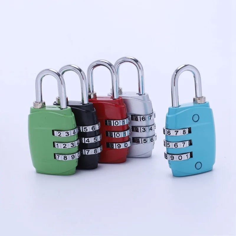 Anti-theft 3 Combination Travel Suitcase Luggage Padlock Digit Push Password Lock Zinc Alloy Security Lock Suitcase Luggage Code