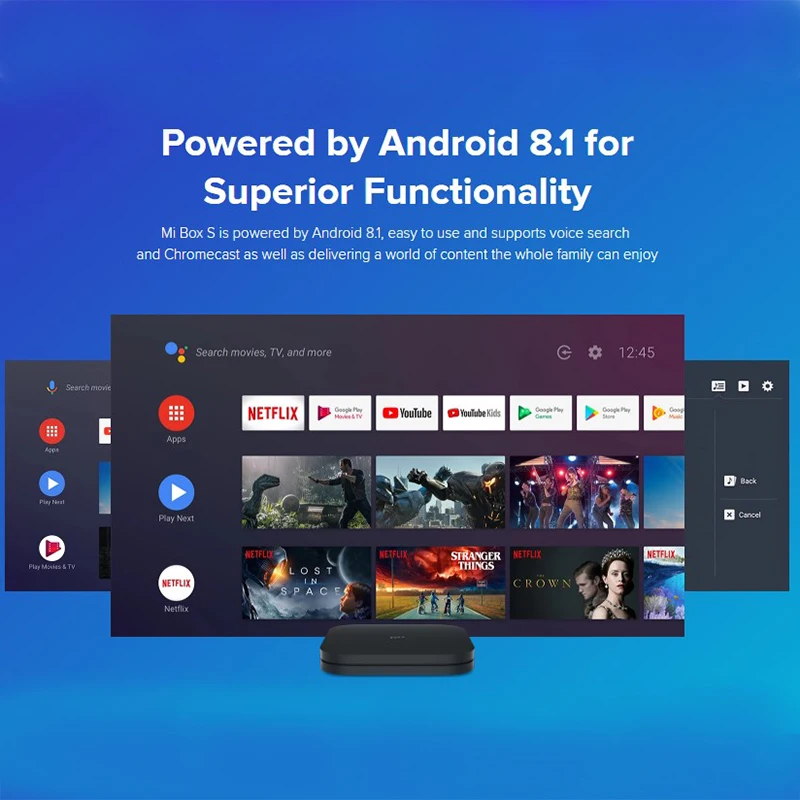 Descodificador TV Xiaomi MI BOX S Google Home APP Negro