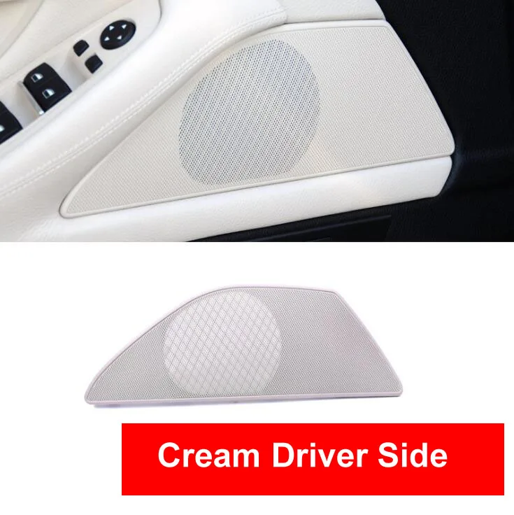 Car Styling Inner Decoration Interior Door Horn Speaker Sound Audio Cover Cap Cream Black Gray For BMW 5 Series F10 F18 5 series - Цвет: Cream driver