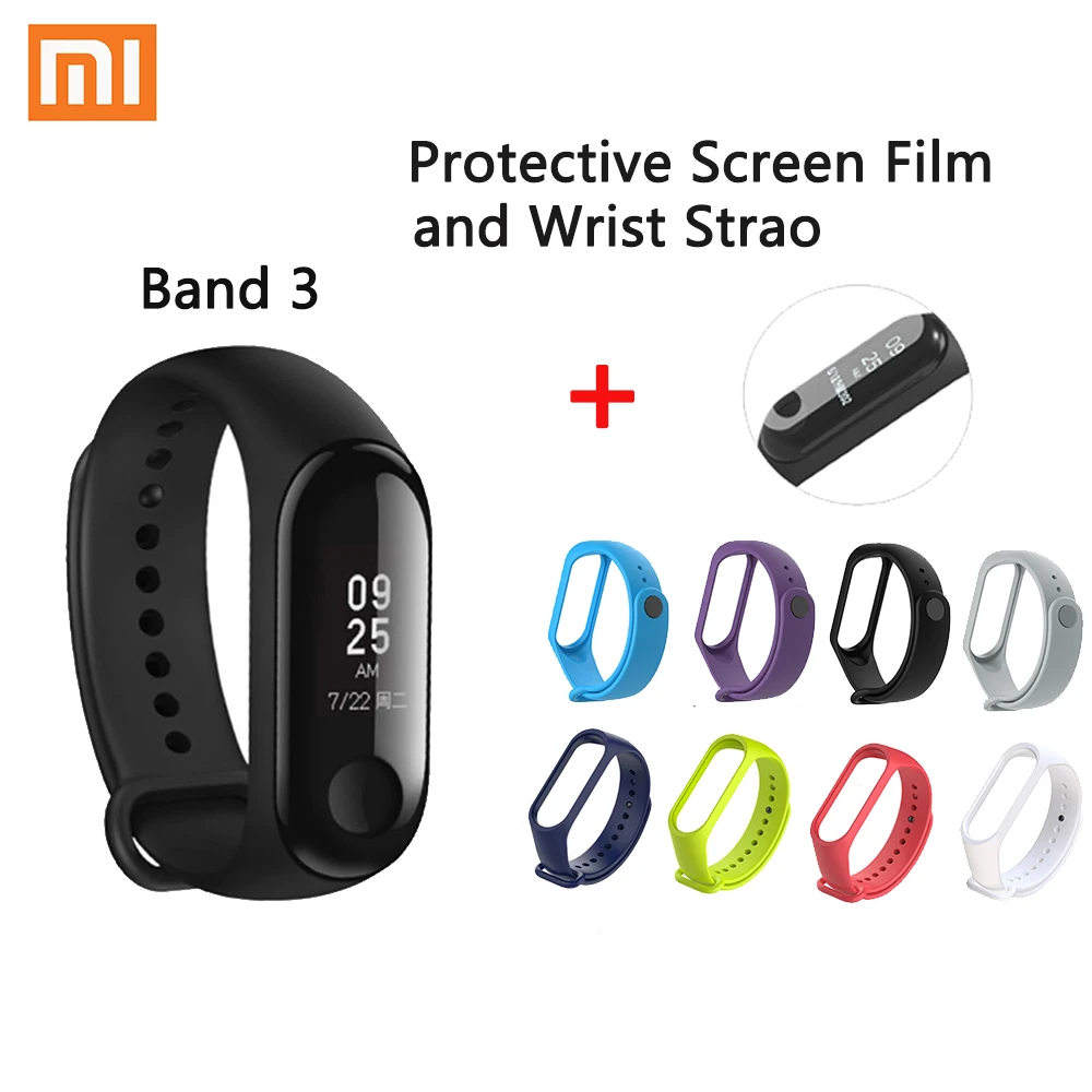 Xiaomi Mi Band 3 глобальная Версия смарт-Браслет фитнес-браслет часы большой сенсорный