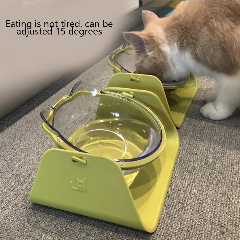 1pcs 15 Degree Adjustable Pet Feeder Bowl Dog Cat Feed Bowl Adjustable Waterer Feeding Food Pet Dog Dish Feeders Tableware