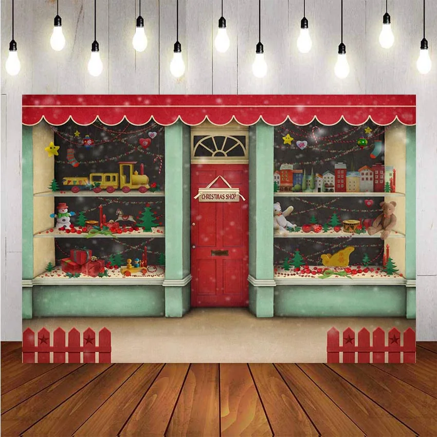 Фон для фотосъемки зимняя Рождественская елка светящийся подарок игрушка