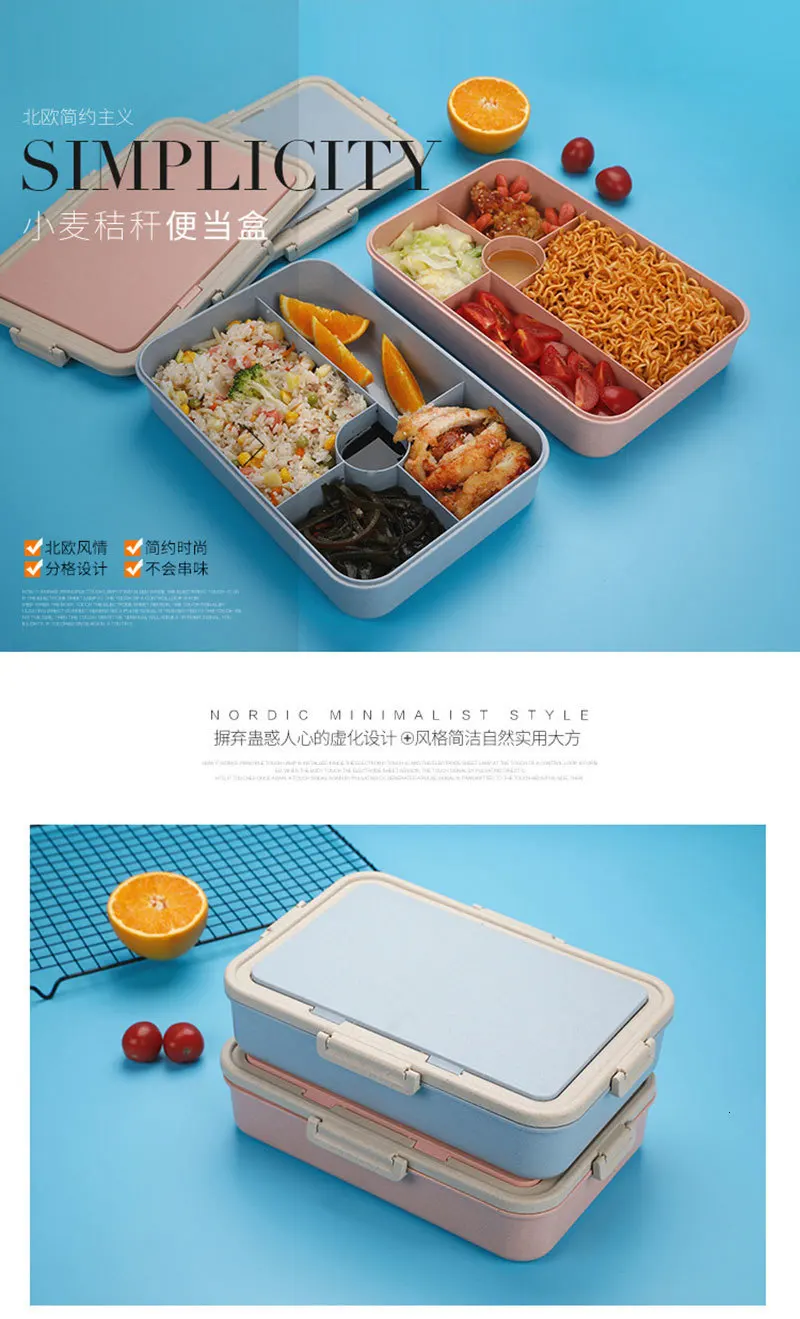 BPA Бесплатный Ланч-бокс для детей с отсеком Microwavable мультфильм Bento коробка герметичный контейнер для хранения еды ланчбокс для пикника