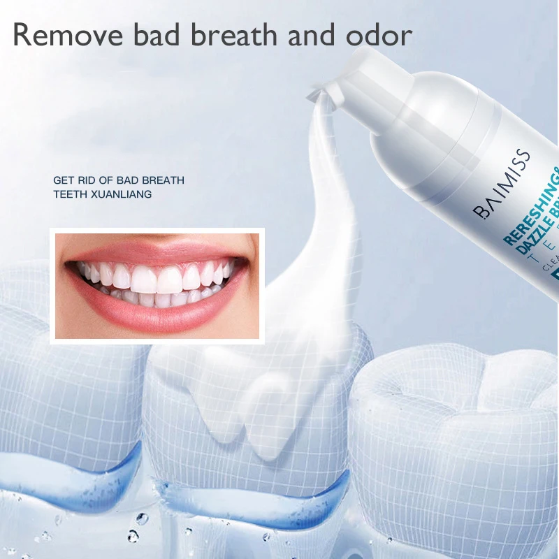 New Fresh Shining Tooth-Cleaning Mousse Toothpaste Teeth Whitening Oral Hygiene Removes Plaque Stains Bad Breath Dental Tool