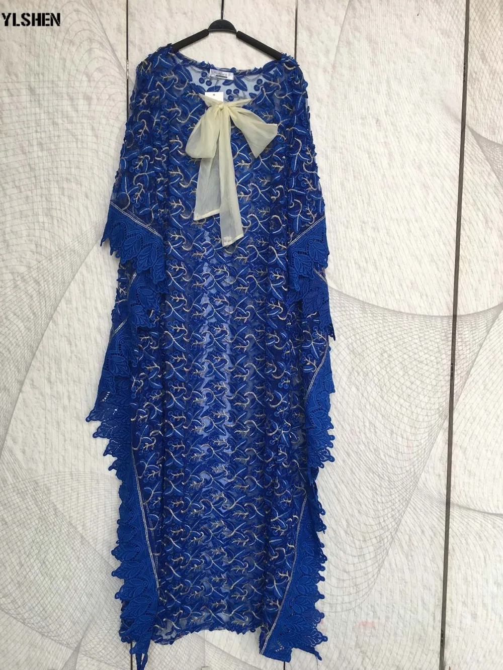Plus Size African Dresses for Women Dashiki Lace Embroidery Flower African Clothes Robe Boubou Africain Clothing Africa Dress 02