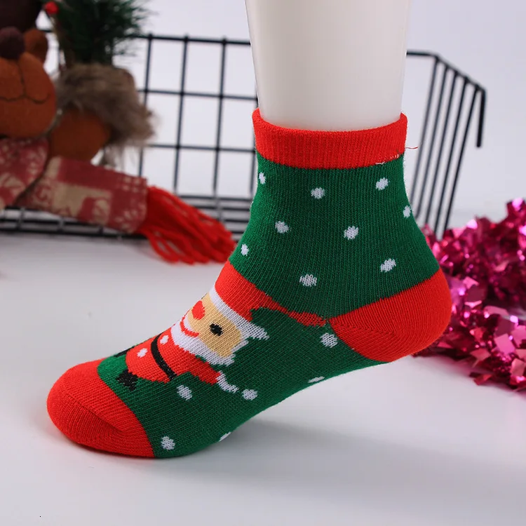 1 пара детских носков, хлопковые высококачественные красные рождественские носки для мальчиков, носки для девочек, От 2 до 12 лет, детские носки