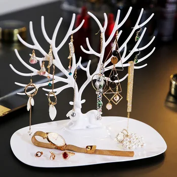 

Deer Display Rack Earrings Necklace Ring Bracelet Jewelry Cases Stand Tray Tree Storage Holder Jewelry Organizer Home Decoration