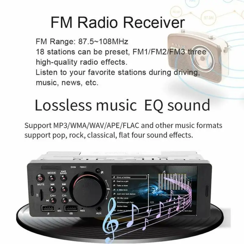 12 В Универсальный " HD двойной USB автомобильный MP5 плеер Bluetooth Hands Free U диск MP3 сенсорный экран автомобильный мультимедийный плеер