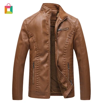 

Winter leather jacket jacket men's motorcycle warm leather jacket fashion brand men's fleece solid color Glittery