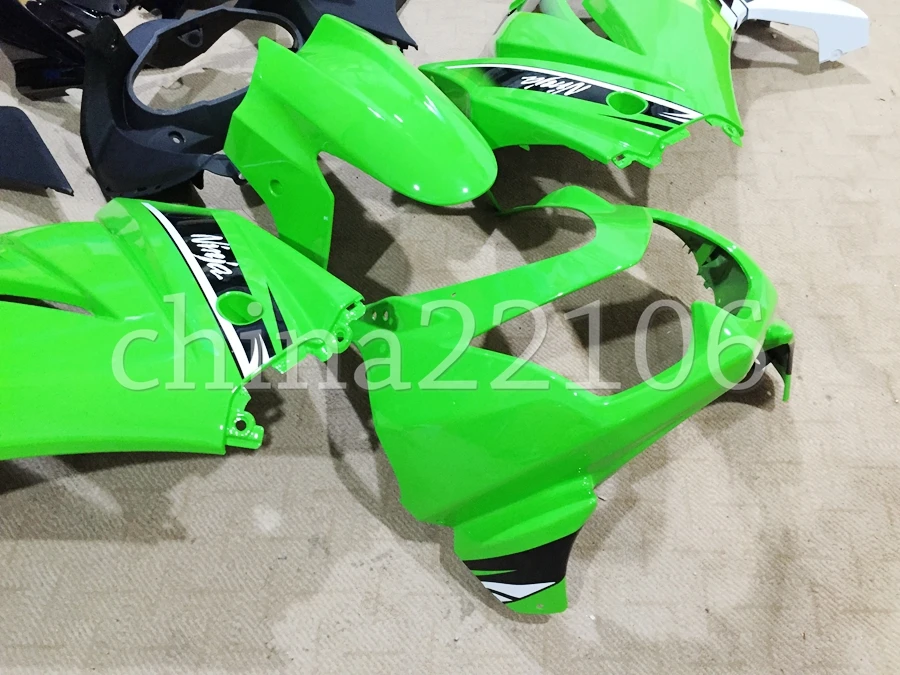 ABS Обтекатели комплект подходит для Kawasaki Ninja 250 EX250 ZXR250 2008- 08 09 10 11 12 13 14(литья под давлением) белый зеленый холодный