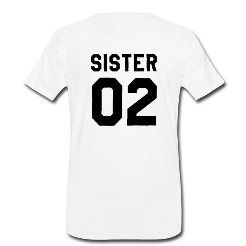ZOGANKI женская модная летняя футболка с лучшими друзьями SISTER 01 SISTER 02 футболка с коротким рукавом повседневные женские футболки топы - Цвет: WTQWT0745-White-02