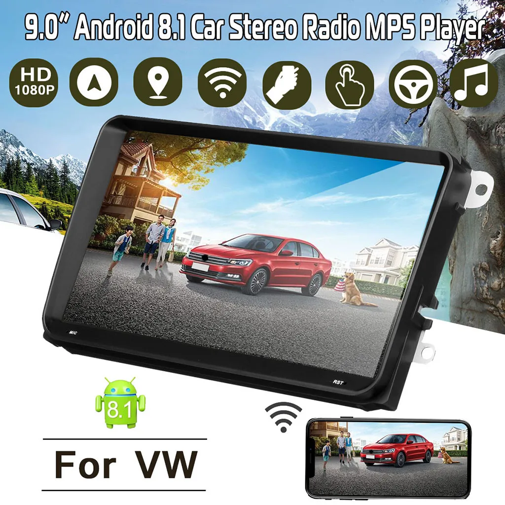 Автомобильный стерео аудио MP5 плеер 9in двойной 2 Din Android 8,1 автомобильный стерео DAB+ Радио gps SAT NAV WiFi ссылка Совместимая модель автомобиля