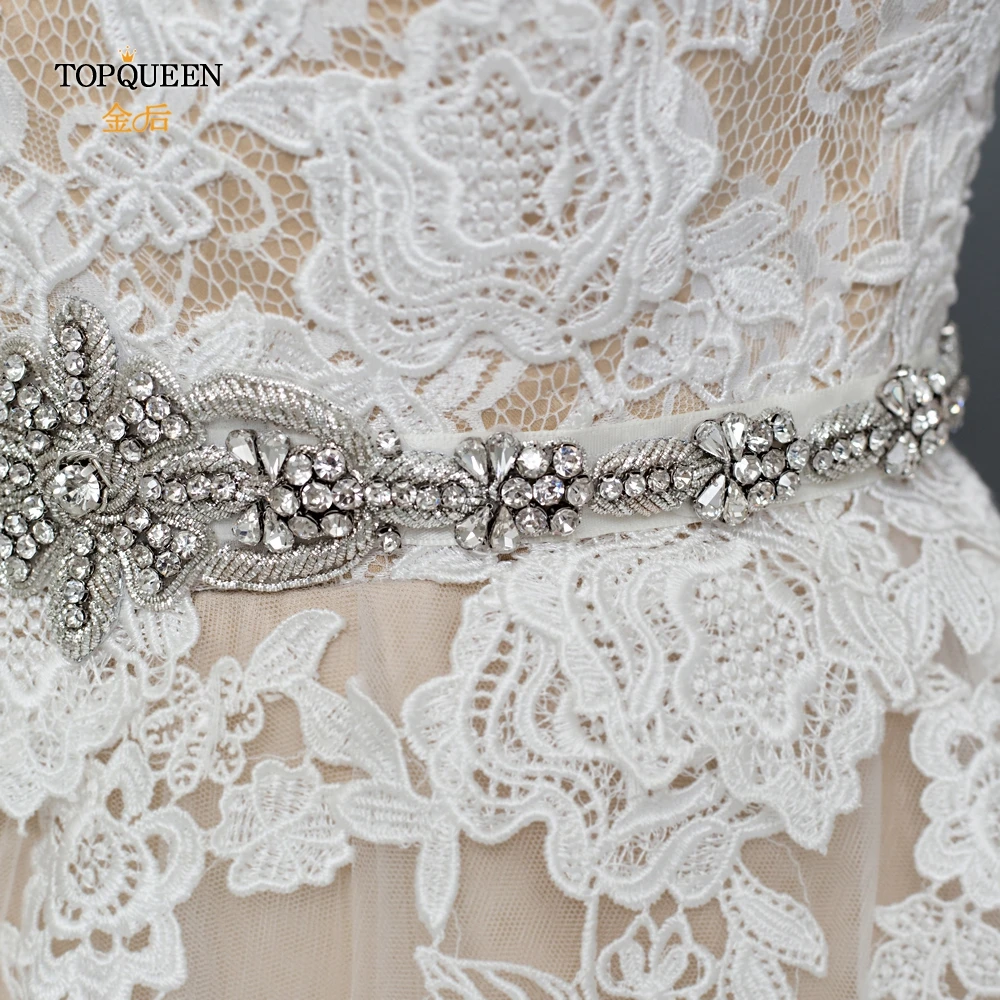 TOPQUEEN S374 королевская медаль ремесло свадебный пояс ручной работы свадебные ленты горный хрусталь бисером Высокое качество свадебный пояс