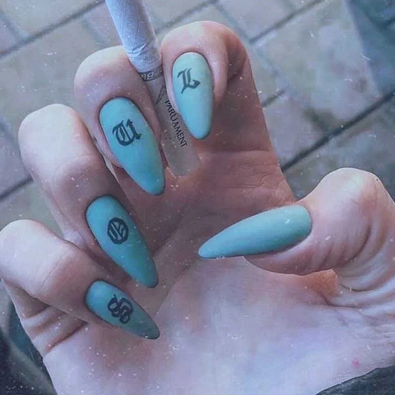 24pcs artificial nails with glue Frosted Japanese European and American top long fails Manicure patch TN | Красота и здоровье
