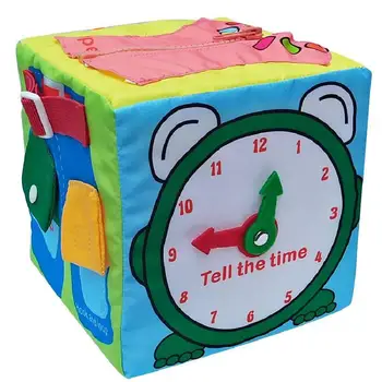 

Baby Educational Toy 13-24 Months Baby Learning Montessori Toy Cloth Learn To Dress Cube Stuffed Rattle Educational Toddler Toys