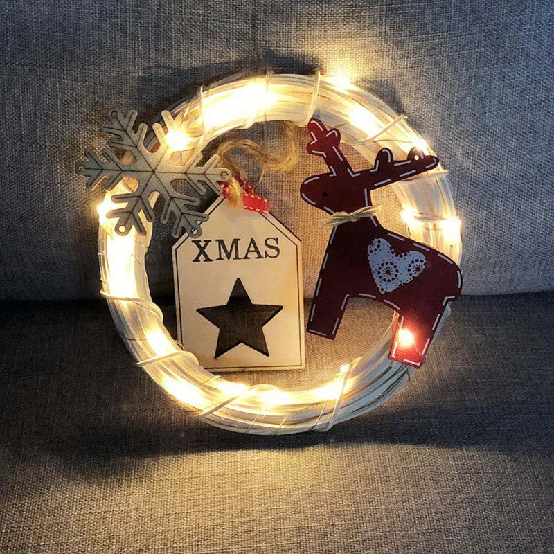 20 светодиодных огней Рождественская гирлянда Diy лианы скомпилированные елочные Ротанговые украшения для домашнего кулона Navidad