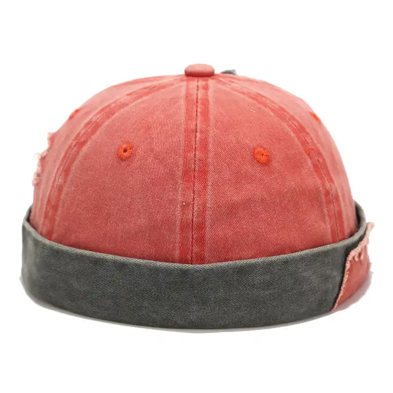 a soft round rimless cap