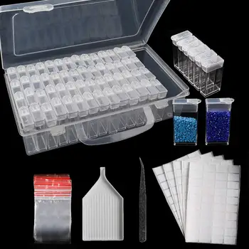 

Wholesale plastic storage box diamond painting accessories, container storage box with tray diamond painting kit
