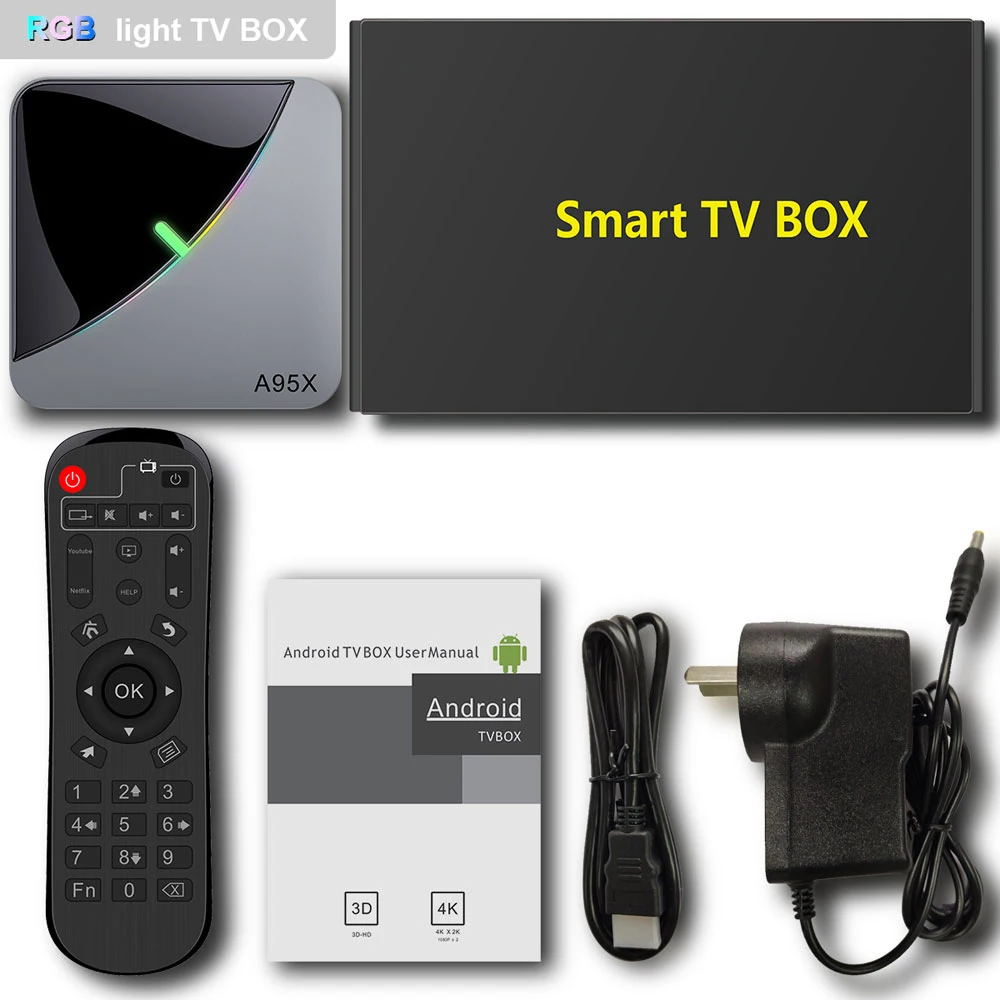 ТВ приставка A95X F3 Air S905X3 4 Гб ОЗУ 64 ПЗУ Wi Fi bluetooth 0 Android 9 с 6 RGB подсветкой медиаплеер