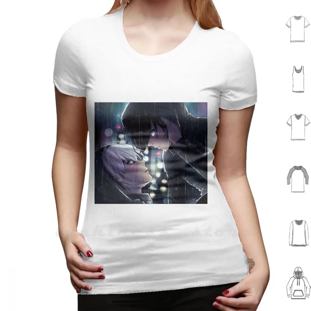 Under The Rain T Shirt Custom Design Print Kaneki Touka Tokyo Ghoul Ghoul Kiss Anime Manga Couple Rain Spukycat Love Cute Aliexpress