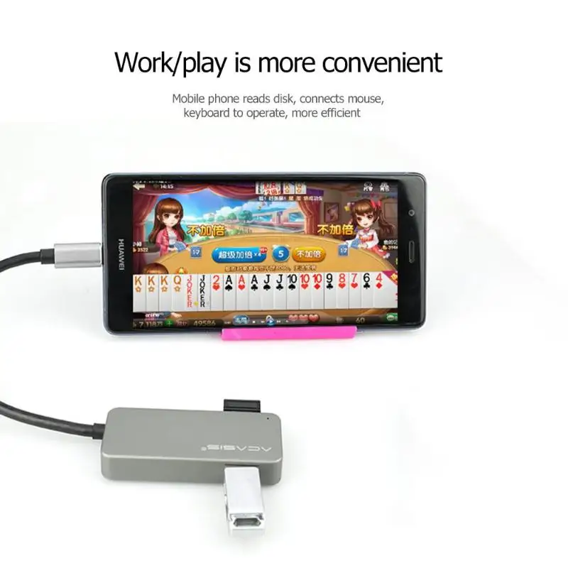 Acasis AM-MPU3 док-станция type C концентратор компьютера USB Высокоскоростной разветвитель 5 Гбит/с 3 порта концентратор адаптер конвертер для MacBook