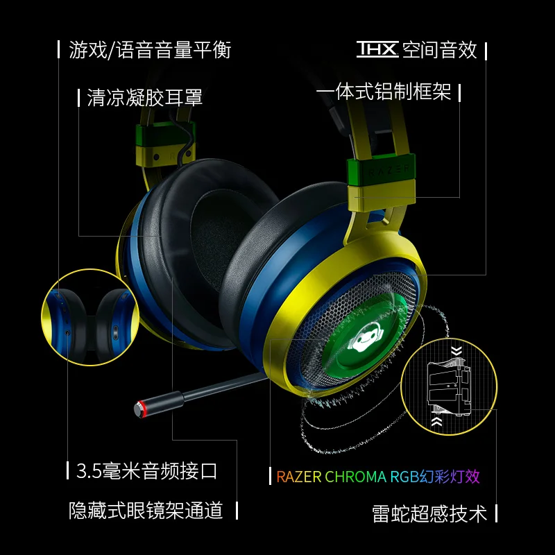 Razer Nari Ultimate Edition Wireless Headset 7 1 Channel Thx Super Sensing Vibration Gaming Headset Mouse Pads Aliexpress