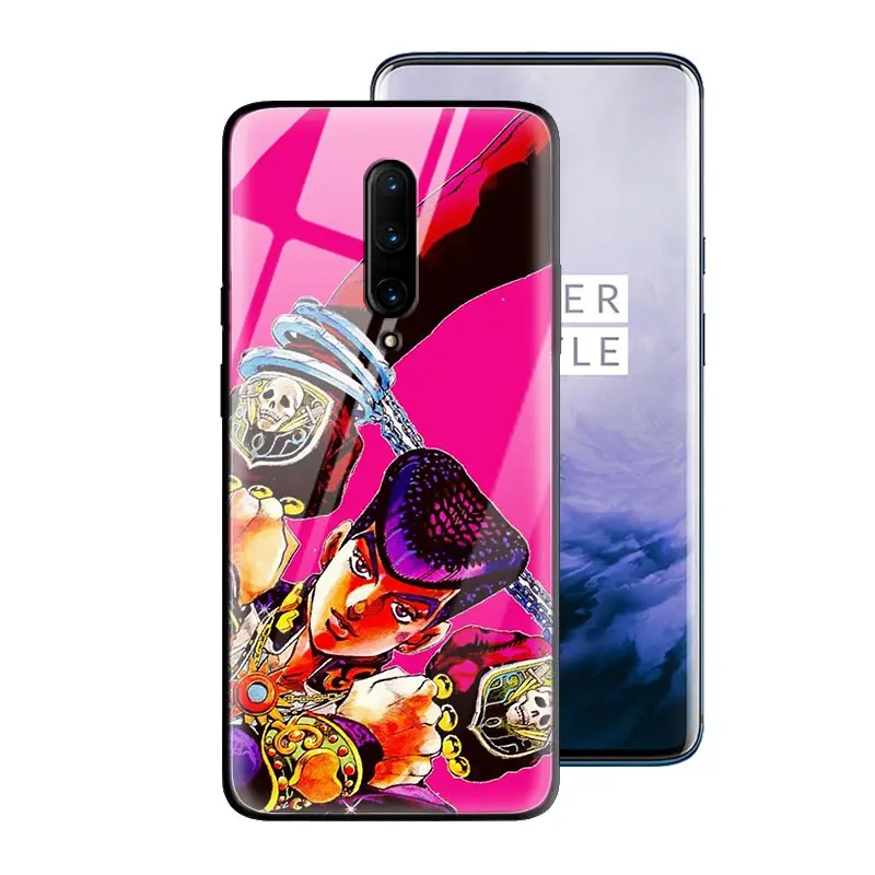 T05 JoJo невероятное приключение закаленное Стекло чехол для OnePlus 7 7Pro 7Pro5G 7T 7TPro силиконовый край чехол для телефона, аксессуар - Цвет: T05