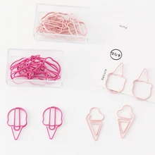 

Ice Cream Modeling Paper Clip Pink Heart Decoration Bookmark Colorful Lovely Stationery Paper Clip Paperclips Office Supplies