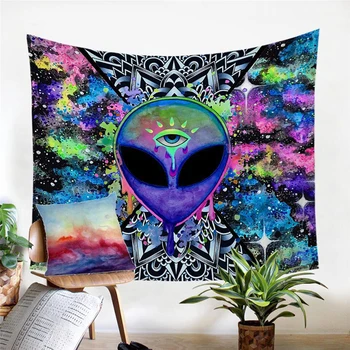 

Alien Witchcraft Printing Pattern Tapestry Background Cloth For Home Dorm Room Beach Mats Blanket Home Decor Hanging Carpet