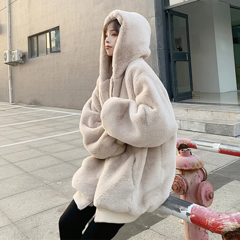 New 2021 Spring Autumn Long Trench Coat Women Loose Hooded Overcoat Female Adjustable Waist Outerwear Korean Fashion Windbreaker puffer coat with fur hood