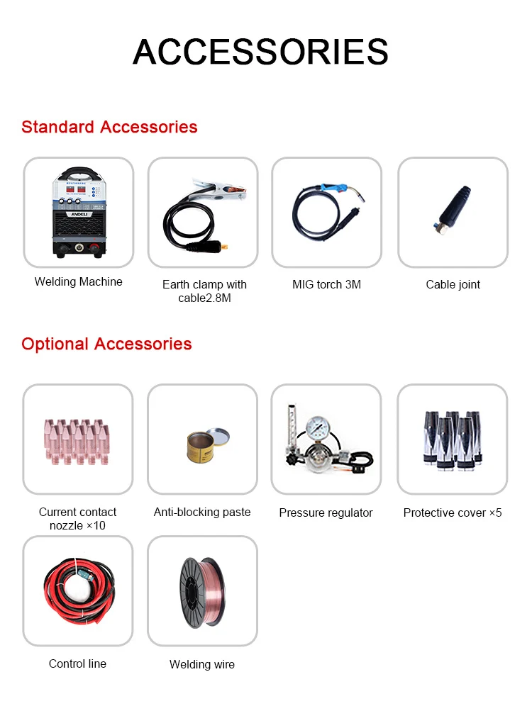 Andeli Digitale Industrie Heavy Load Type Zes Modules Mig Lassen welding Machine Mig-500f 380 V Mig/mma/kerving 3 In 1 Lasser
