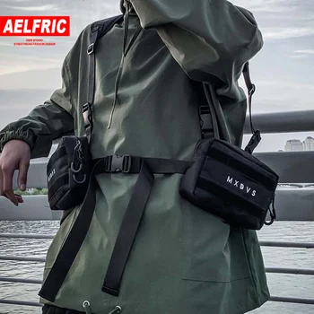 

Aelfric Solid Tactical Chest Bag Vest Men Black 2019 Fashion Hip-Hop Multi-functional Two Pocket Waist Chest Rig Pack Streetwear