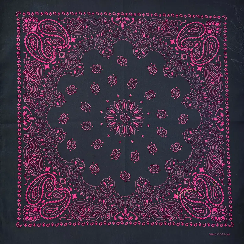 New Fashion Hip Hop 100% Cotton Bandana Square Scarf 55cm*55cm Black Red Paisley Headband Printed For Women/Men/Boys/Girls - Image 68