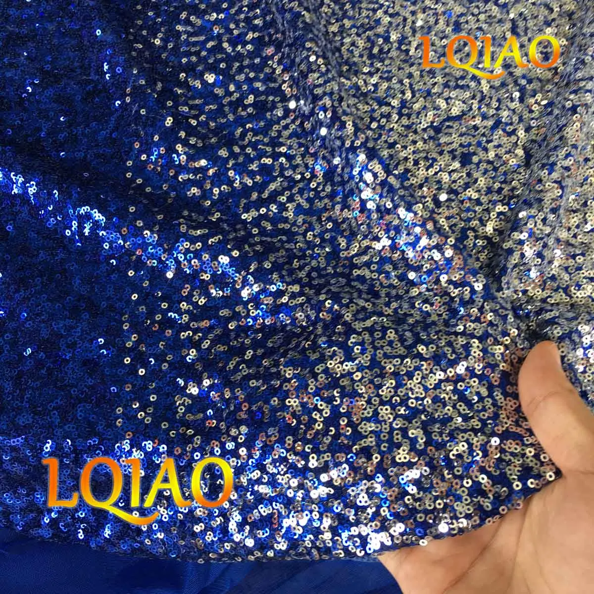1 ярд градиентных цветов ярко сине серебристая блестящая ткань эластичная