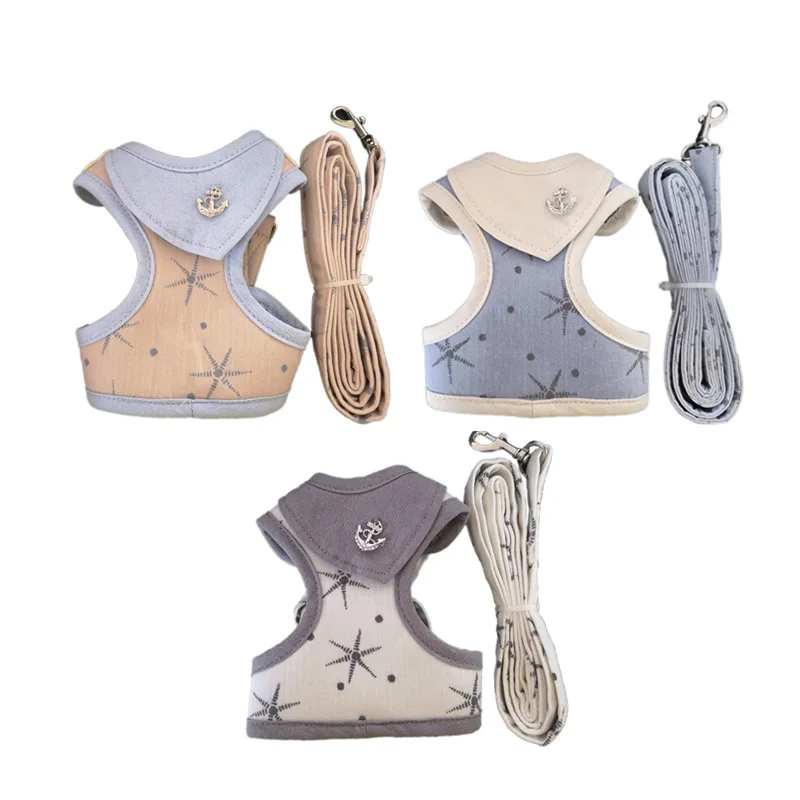 

Fashion Adjustable Dog Harness Soft Breathable Cloth Mesh Vest Harness for Dogs Puppy Collar Cat Pet Dog Chest Strap Leash