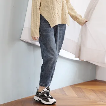 

Blue High Waist Jeans Trousers Teenage Girls Winter Autumn 2019 Kids Loose Straight Denim Pants Clothing Children Bottom Clothes