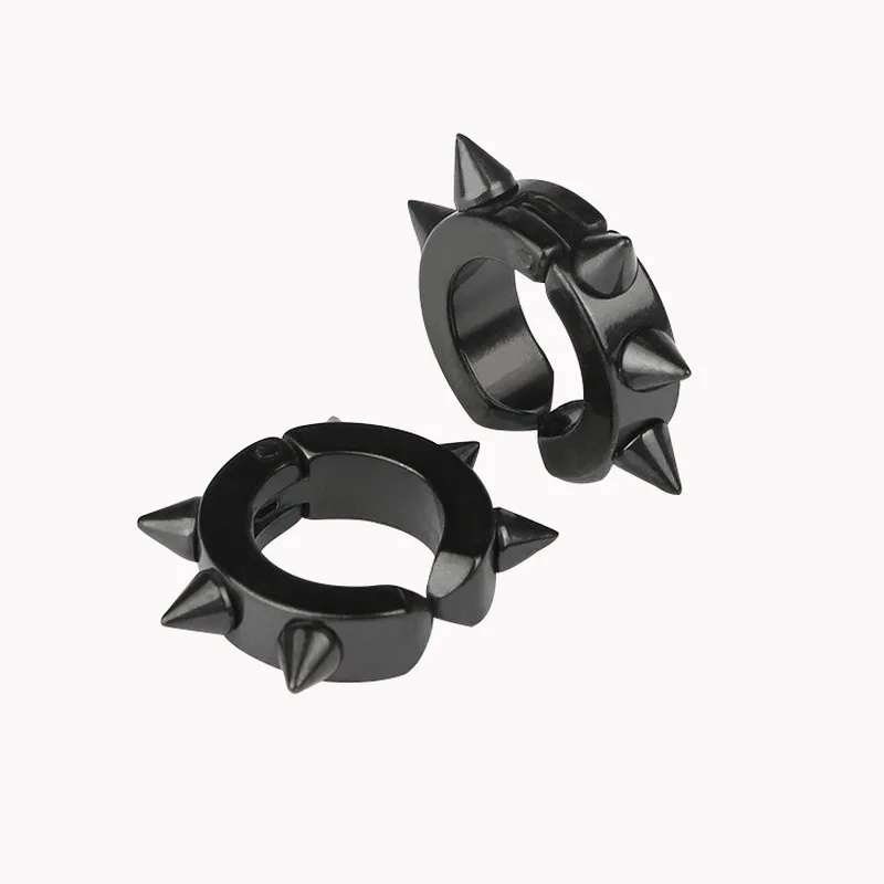 1Pc Men Punk Titanium Steel Ear Clip Fake Piercing Earrings Stainless Steel Clip on Earrings Piercing for Women ear clip earrings clip earrings ear clip