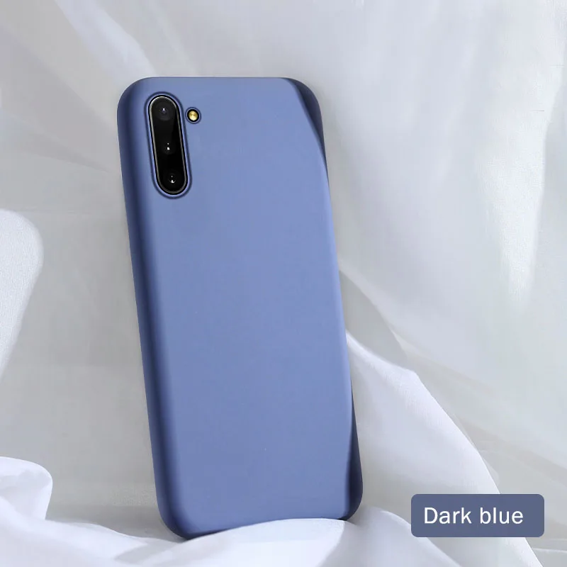 Жидкий силиконовый чехол для samsung Galaxy A50 A70 A40 S8 S9 S10 мягкий чехол для телефона для Note10 плюс 9 8 A10 A20 A30 Защитная крышка - Цвет: dark blue