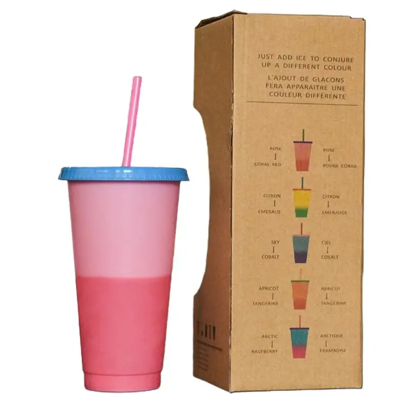 Color Changing Tumblers Reusable Plastic Cold Drink Cups - Temu