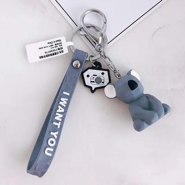 Fashion Cute Cartoon Dinosaur Panda Keychain Key Ring Cartoon PU 