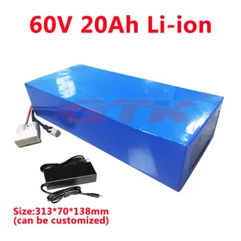 

Powerful E bike battery 60v 20ah lithium battery with BMS 1500W for electric motor ebike scooter+3A charger