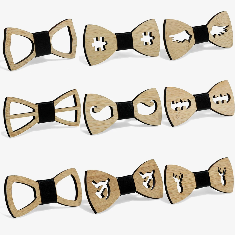 Рождественские подарки Натуральный Бамбуковый галстук-бабочка для мужчин женщин Bambu Бабочка галстуки для свадьба вечерние галстуки