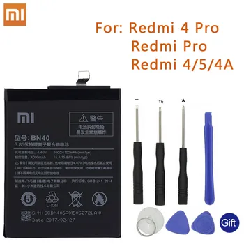 

Xiao Mi Original Phone Battery BN40 For Xiaomi Redmi 4 Pro Prime 3G RAM for Redmi 4 5 4A Redmi Pro BN35 BM4A BN30 BN42 Batteries