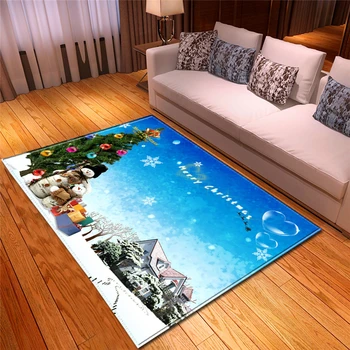 

3D Large Washable Rectangle Odorless Bright Color Soft Flannel Thin Foam Carpet Decorative Floor Mat Perfect Christmas Gifts