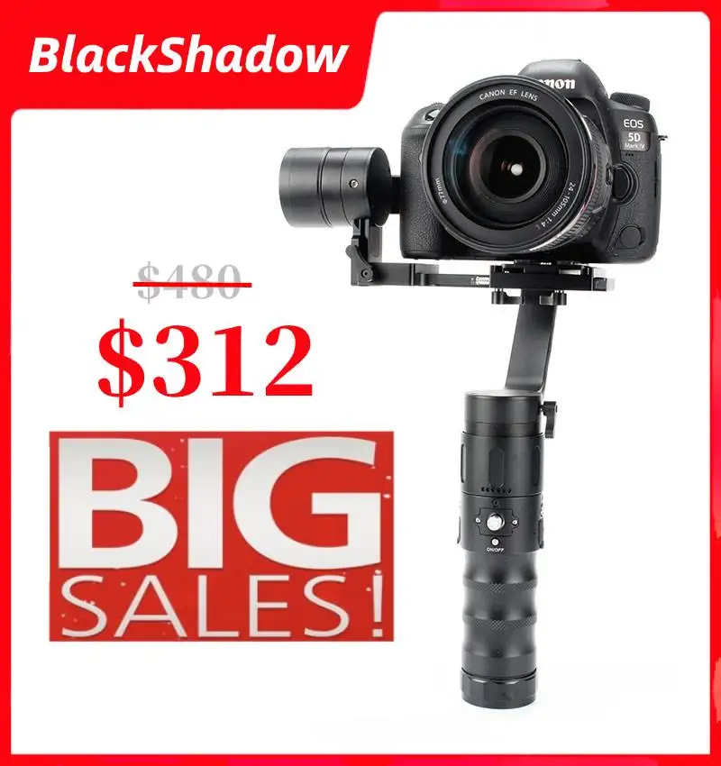 

Blackshadow EC1 3Axis Handheld Gimbal Stabilizer for camera DSLR & Mirrorless , Canon EOS, Sony A7, Panasonic camera,Smartphone