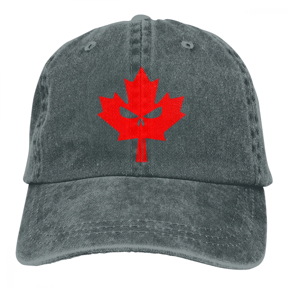 Канадский клен череп Casquette Deep Heather унисекс Мужские и женские деним Strapback бейсболка Регулируемая Гольф папа шляпа