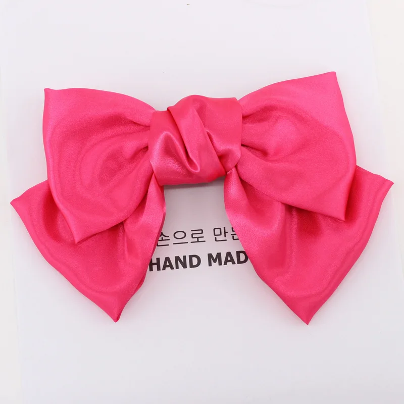 358 hot pink Модная шелковая ткань большие заколки для волос лента для волос для женщин заколки для волос аксессуары для волос для девочек двухслойная шпилька gumki do wlosow - Цвет: 358 hot pink