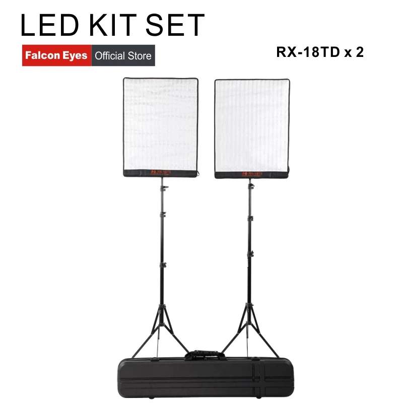 

Falcon Eyes 100W Bi-Color LED Studio Video Fotografia Light Waterproof Continuous Lighting Portable Photo Selfie Lamp Kit Set