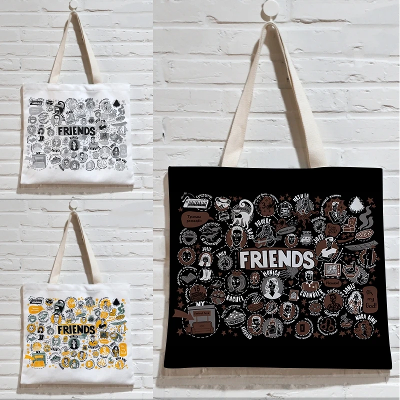 

TV Show Friends Handbag Eco-friendly Shopping Bag Travel Laptop Tote Bags Unisex Cosplay Accessories Christmas Gifts New