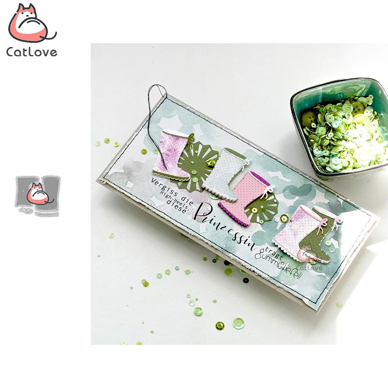 Catlove Rain Boots Metal Cutting Dies Scrapbooking Mold Knife Stencil Die Cuts Card Making DIY Craft Embossing New For 2020 | Дом и сад